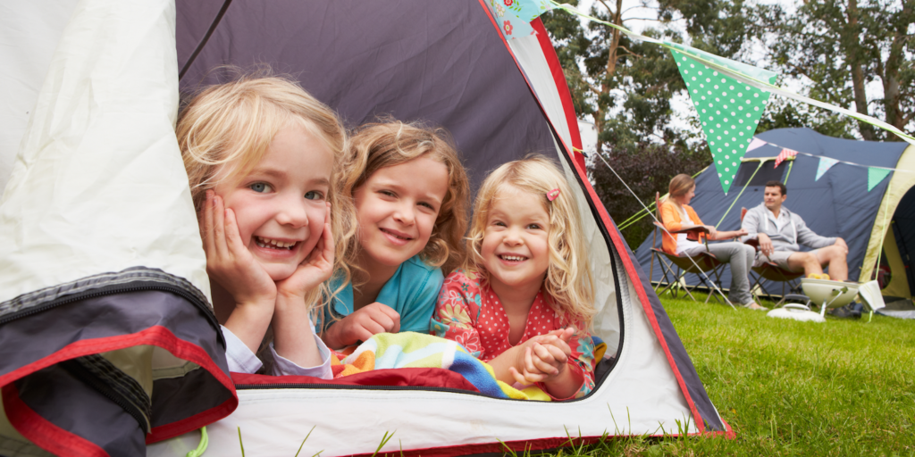 Kids Camping in Tent