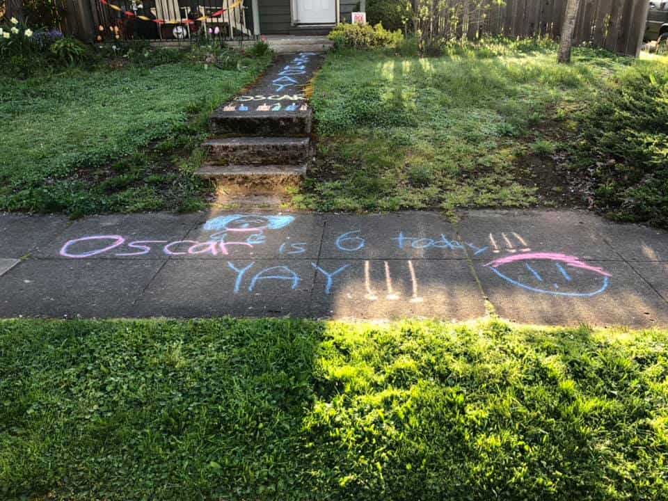 Neighbors Surprise Boy With Sidewalk Messages on Birthday 