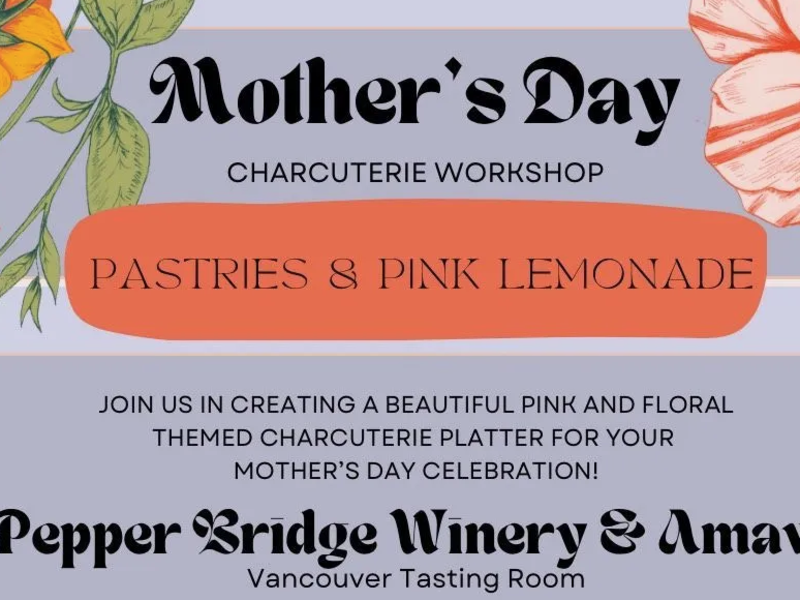 Mother's Day pastries and pink lemonade flyer